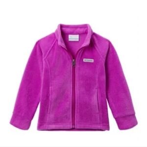 Columbia Girls' Purple Benton Springs Full Zip Mock Neck Fleece Jacket, Sz 3T